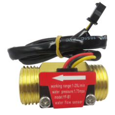 Sensor de fluxo de &aacute;gua ZJ-B1 G1/2 1 a 25 L/min 3,5 a 12 V lat&atilde;o para Arduino