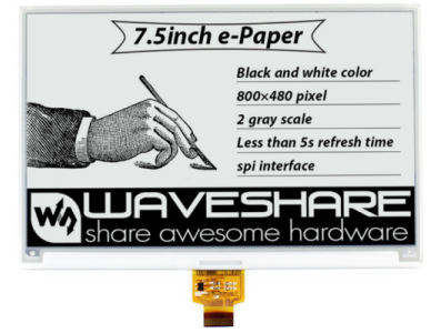 Display e-Paper 7,5 polegadas (E-Ink) - Imagem 1