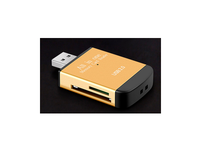 Leitor de Cart&otilde;es Tudo em Um de Alta Velocidade com Case Met&aacute;lico Dourado para Arduino e Compat&iacute;veis - Imagem 1