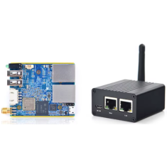 NanoPi R1 H3 1GB + 8GB eMMC placa de desenvolvimento Soft Routing com case met&aacute;lico preto