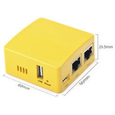 NanoPi R1S 512MB H3 Placa de Desenvolvimento DIY com case amarelo