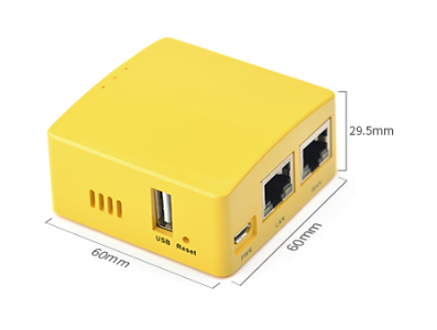 NanoPi R1S 512MB H3 Placa de Desenvolvimento DIY com case amarelo - Imagem 1