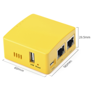 NanoPi R1S 512MB H3 Placa de Desenvolvimento DIY com case amarelo