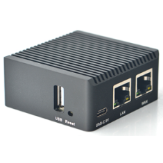 NanoPi R2S 1GB RK3328 Placa de Desenvolvimento Soft Routing com Gabinete Met&aacute;lico Preto