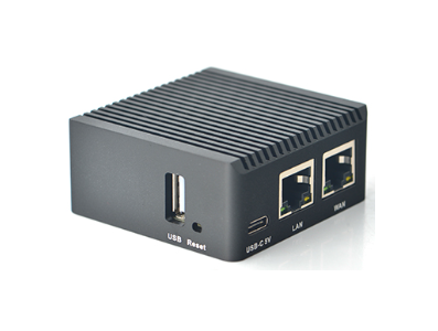 NanoPi R2S 1GB RK3328 Placa de Desenvolvimento Soft Routing com Gabinete Met&aacute;lico Preto - Imagem 1