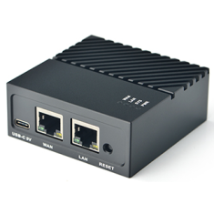 Placa de desenvolvimento NanoPi R4S 1GB RK3399 Soft Routing com gabinete met&aacute;lico preto