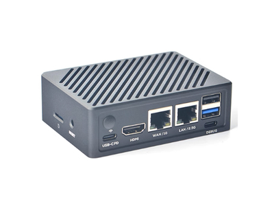 Placa de desenvolvimento NanoPi R6C RK3588S 4GB Soft Routing com gabinete met&aacute;lico preto - Imagem 1