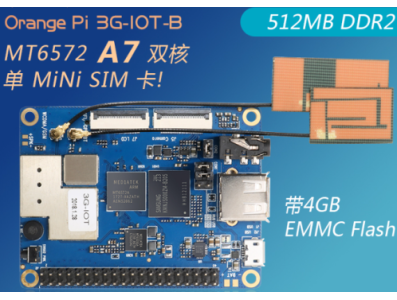 Orange Pi 3G-IOT-B 512MB DDR2 4GB eMMC Flash Chip MT6572 A7 placa de desenvolvimento com suporte a Android 4.4 - Imagem 1
