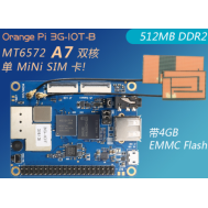 Orange Pi 3G-IOT-B 512MB DDR2 4GB eMMC Flash Chip MT6572 A7 placa de desenvolvimento com suporte a Android 4.4