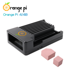 Gabinete universal de alum&iacute;nio para Orange Pi 4/4B com parafusos adesivos condutores t&eacute;rmicos