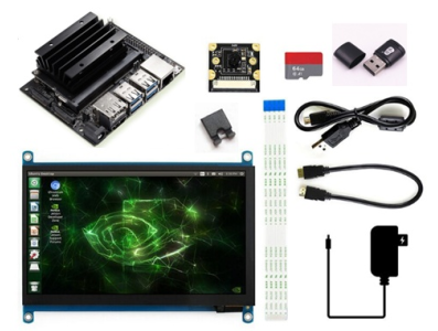 Kit 3 NVIDIA Jetson Nano B01 com m&oacute;dulo de c&acirc;mera IMX219-120 e LCD HDMI 7 polegadas (H) Plug UK - Imagem 1