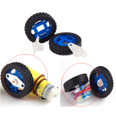 Par de suportes de roda emborrachados para smart car, compat&iacute;veis com motor de passo e motor DC, 47 x 33,8 x 12 mm