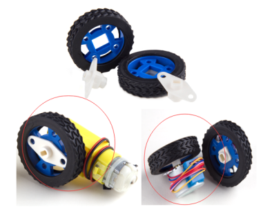 Par de suportes de roda emborrachados para smart car, compat&iacute;veis com motor de passo e motor DC, 47 x 33,8 x 12 mm - Imagem 1
