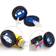 Par de suportes de roda emborrachados para smart car, compat&iacute;veis com motor de passo e motor DC, 47 x 33,8 x 12 mm