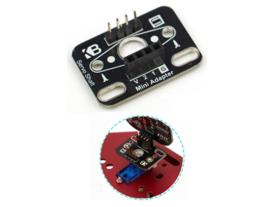 Placa adaptadora KittenBot para Micro:bit, para conex&atilde;o com m&oacute;dulo ultrass&ocirc;nico e servo 9g - Imagem 1