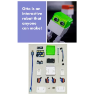 Rob&ocirc; DIY OTTO V4 program&aacute;vel com mBlock para BBC Micro:bit, cores dispon&iacute;veis: verde, vermelho, azul, laranja, preto, roxo ou ro