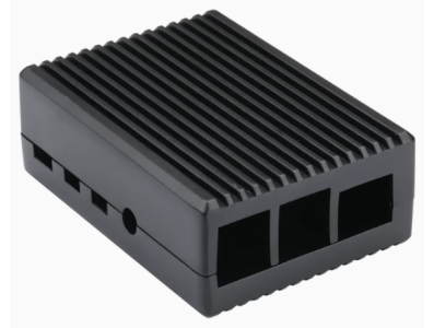 Gabinete em liga de alum&iacute;nio preto para Raspberry Pi 4B - Imagem 1
