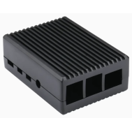 Gabinete em liga de alum&iacute;nio preto para Raspberry Pi 4B