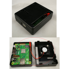 Gabinete preto para Raspberry Pi 3A+ com ventila&ccedil;&atilde;o para ventoinha