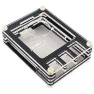 Caixa acr&iacute;lica transparente branco e preto, 9 camadas, para Raspberry Pi 3B+ com suporte para ventoinhas