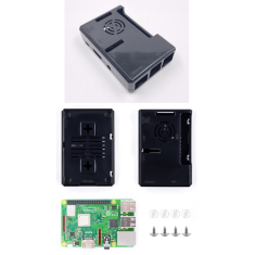 Gabinete preto em ABS com acesso ao GPIO de 40 pinos e suporte para ventoinhas para Raspberry Pi 3B+/3B