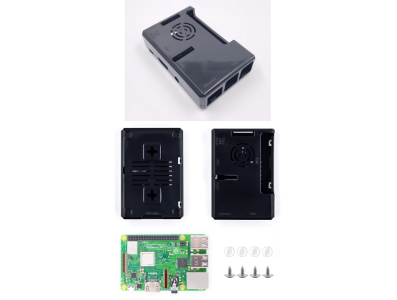 Gabinete preto em ABS com acesso ao GPIO de 40 pinos e suporte para ventoinhas para Raspberry Pi 3B+/3B - Imagem 1