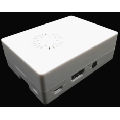 Gabinete ABS branco com ventoinhas e entradas de ventila&ccedil;&atilde;o para Raspberry Pi 3B+/3B