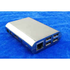 Gabinete injetado com face espelhada prata para Raspberry Pi 3B/3B+