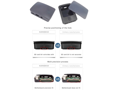 Gabinete oficial preto em ABS para Raspberry Pi 3B / 3B+ - Imagem 7