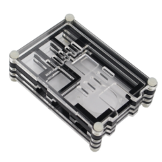 Capa bicolor transparente e preta para Raspberry Pi 2B, 3B e 3B+