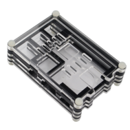 Capa bicolor transparente e preta para Raspberry Pi 2B, 3B e 3B+