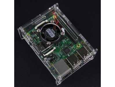 Gabinete acr&iacute;lico transparente para Raspberry Pi 2B/3B/3B+ com abertura para ventoinhas - Imagem 2