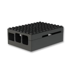Case preto estilo blocos LEGO para Raspberry Pi 3B/3B+