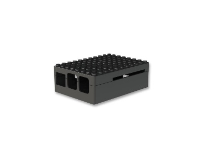 Case preto estilo blocos LEGO para Raspberry Pi 3B/3B+ - Imagem 1