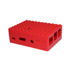 Case em blocos estilo LEGO vermelho para Raspberry Pi 3B/3B+