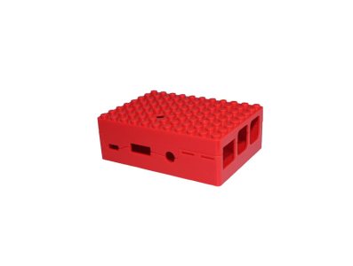Case em blocos estilo LEGO vermelho para Raspberry Pi 3B/3B+ - Imagem 1