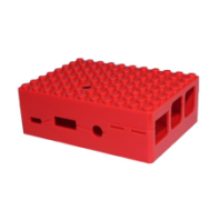 Case em blocos estilo LEGO vermelho para Raspberry Pi 3B/3B+