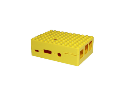 Case amarelo estilo bloco de montar compat&iacute;vel com Raspberry Pi 3B/3B+ - Imagem 1