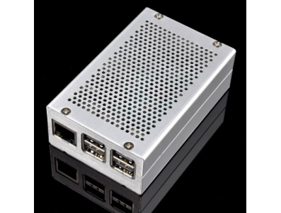 Case em liga de alum&iacute;nio prata brilhante com dissipa&ccedil;&atilde;o de calor para Raspberry Pi 3B/B+ - Imagem 6