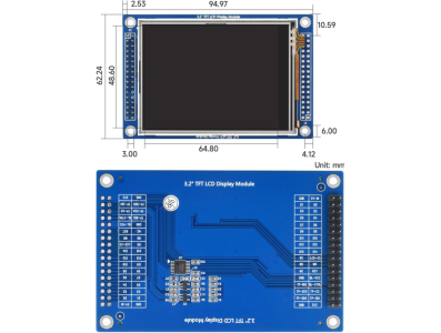 Display LCD Touch 3,2 polegadas 320&times;240 (D) - Imagem 1