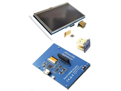 M&oacute;dulo LCD 5 polegadas com touchscreen resistivo, interface HDMI, resolu&ccedil;&atilde;o 800&times;480, para PI3 - Imagem 1