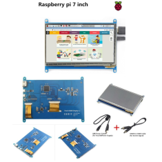 Display LCD 7 polegadas touchscreen capacitivo 1024&times;600 com interface HDMI, compat&iacute;vel com Raspberry Pi 3/4