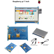 Display LCD 7 polegadas touchscreen capacitivo 1024&times;600 com interface HDMI, compat&iacute;vel com Raspberry Pi 3/4