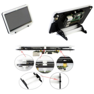 Case preto e branco para Raspberry Pi 7 polegadas com suporte
