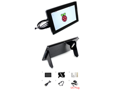 Waveshare Display LCD e Touch 10,1 polegadas HDMI, IPS capacitivo 1280 x 800, gabinete protetor, compat&iacute;vel com Raspberry Pi 3/4 - Imagem 1