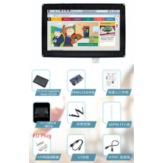 Display LCD com touch capacitivo 10,1'' 1024x600 com interfaces HDMI, VGA e AV em carca&ccedil;a protetora, compat&iacute;vel com Raspberry Pi