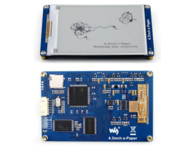 M&oacute;dulo de tela e-paper 4,3'' preto e branco duas cores 800&times;600 com suporte a NandFlash/SD para Raspberry Pi 3/Zero/Ze - Imagem 1