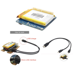 Placa UPS HAT com bateria de l&iacute;tio, suporta carga e descarga e exibe n&iacute;vel de energia para Raspberry Pi e RP2040