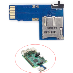 Adaptador 2 em 1 para cart&atilde;o TF com chave seletora de sistema duplo para Raspberry Pi e RP2040