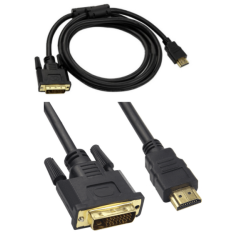Cabo HDMI para DVI 1,5 m em cobre puro, fio blindado com anel magn&eacute;tico duplo anti-interfer&ecirc;ncia